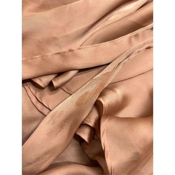 Free people silk skirt brown orange size large women’s bow copper flowy D97 - Picture 2 of 7